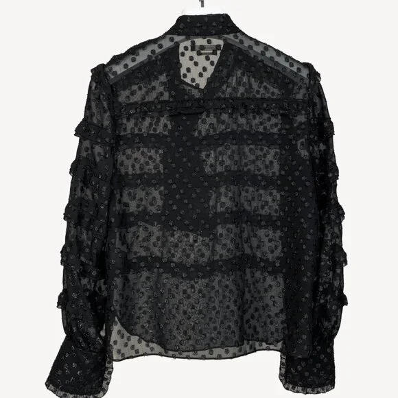 Isabel Marant AW/16 Alba Black Fil Coupé Polka Dot Blouse - Picture 3 of 11